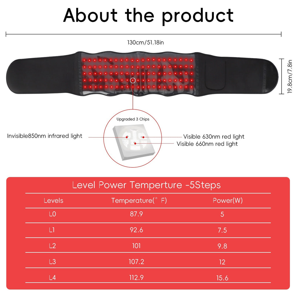 Red Light Therapy Body Wrap | Professional Grade Near-Infrared Belt